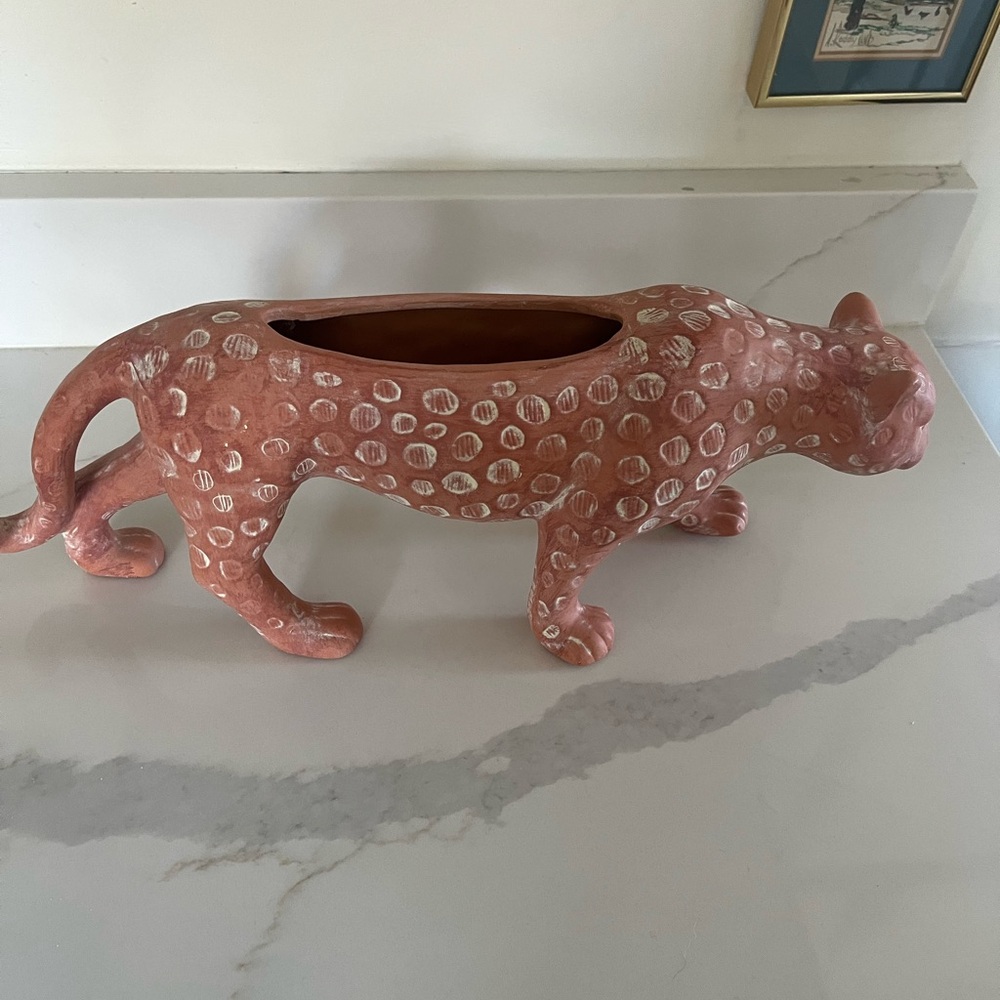 Opalhouse (Target) leopard design terra cotta planter/home decor piece EUC